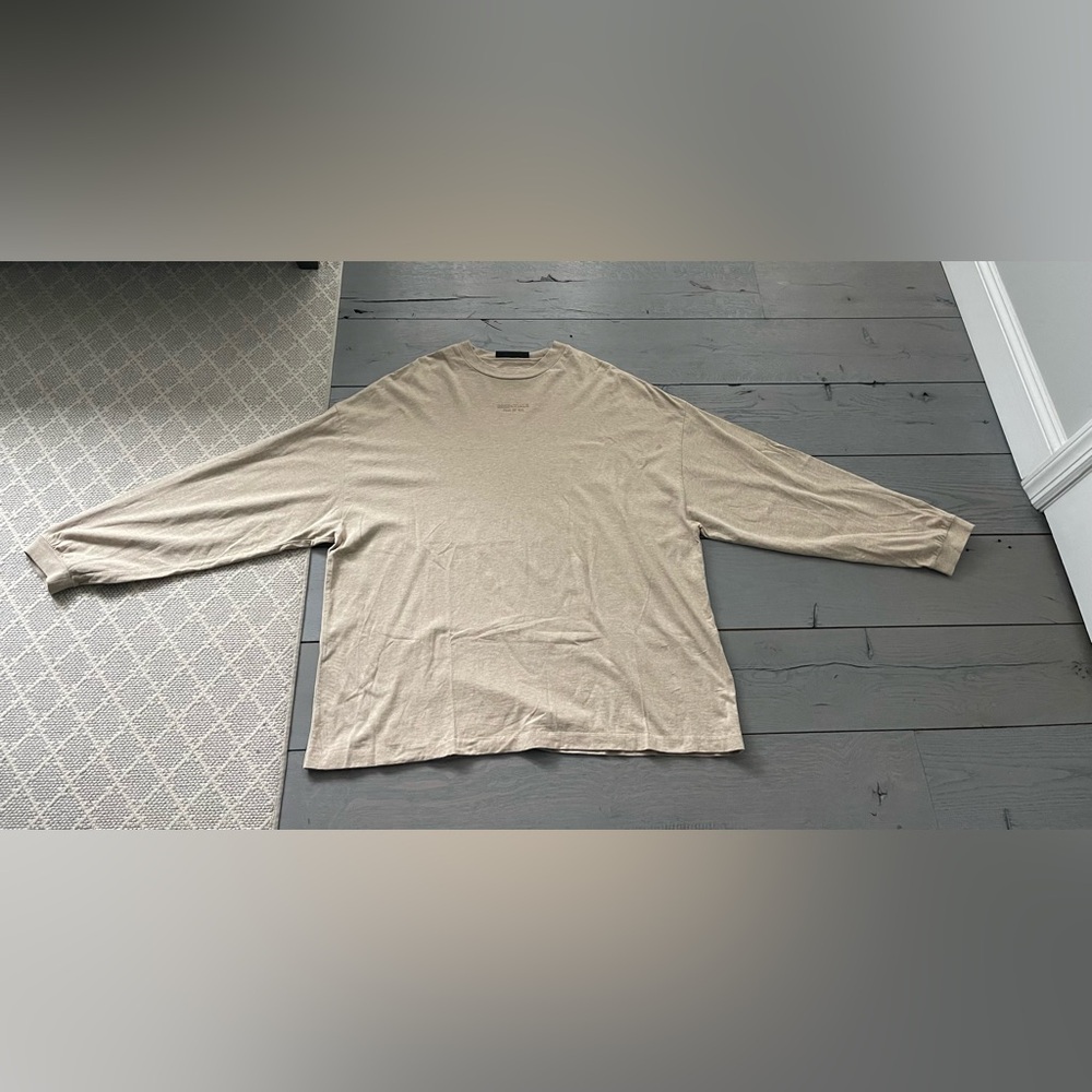 Essentials Men's Oatmeal Long Sleeve Shirt L